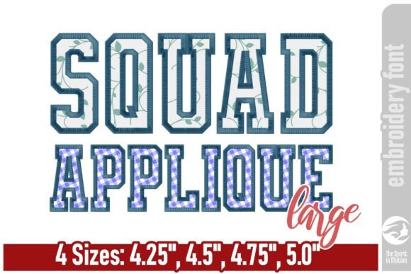 Bold and Versatile: Squad Varsity Applique Font - Large