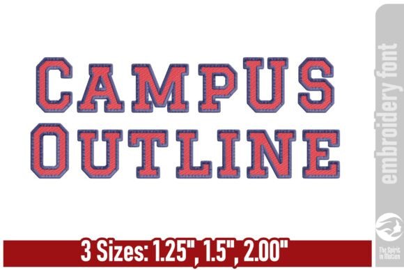 Campus Outline Athletic Embroidery Font Review