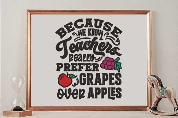 Charming Embroidery for Teachers: Grapes Design