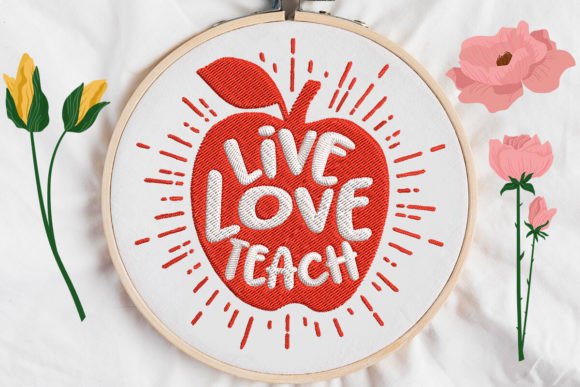 Charming Live Love Teach Apple Teaching Design
