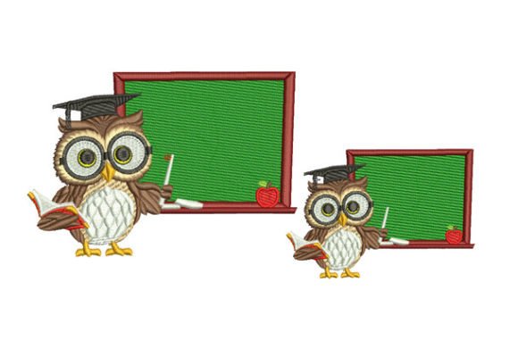 Charming Teacher Owl Embroidery Design