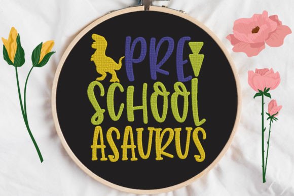 Pre-School Asaurus, Elementary Embroidery Design