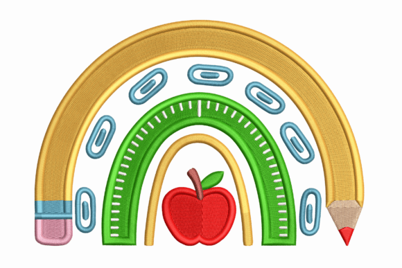 Rainbow Classroom: A Vibrant Embroidery Design